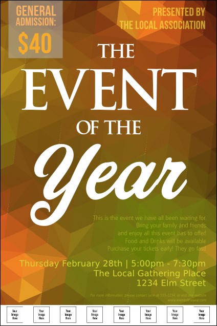 Orange Geometric Logo Poster Product Front