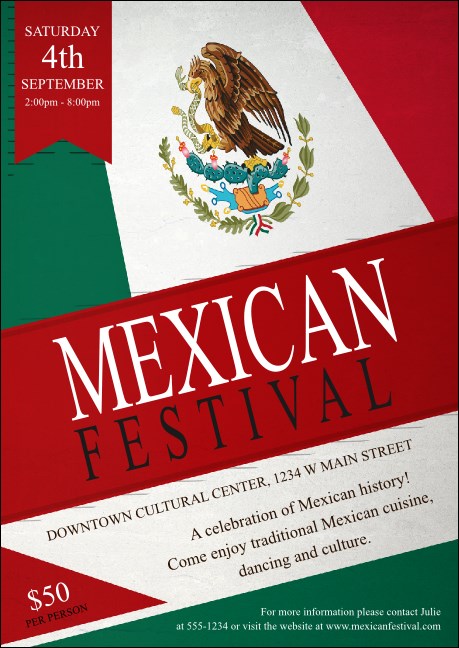 Mexican Flag Postcard Product Front