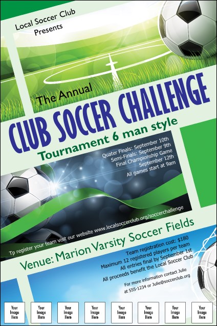 Soccer Ribbon Logo Poster Product Front