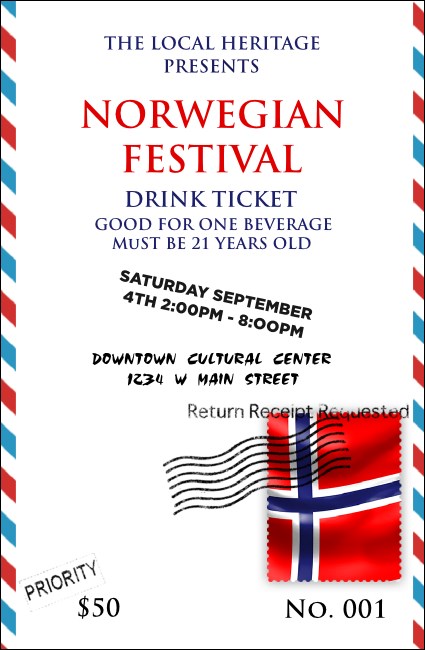 Postcard Drink Ticket Product Front