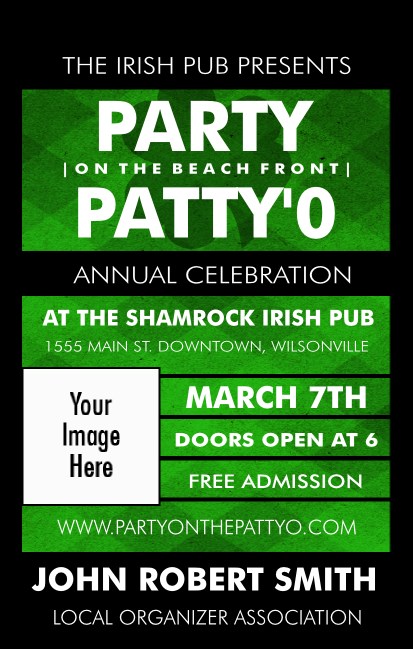 St Patricks Day  Plaid VIP Event Badge Medium Product Front