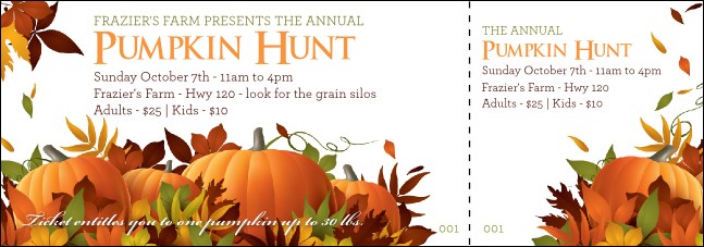 Pumpkin Patch Event Ticket Product Front