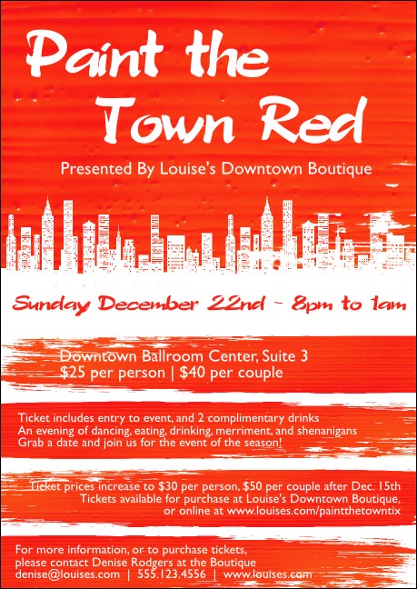 Paint The Town Red Club Flyer