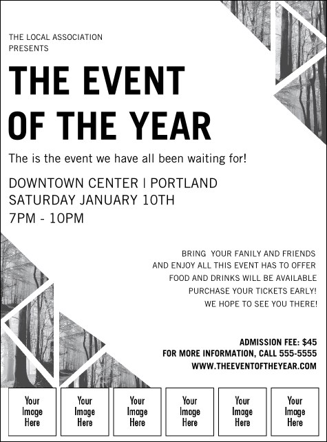 All Purpose Trees Black & White Image Flyer Product Front