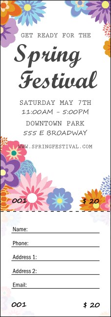 Spring Festival 3 Raffle Ticket Product Front