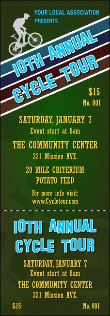 Cycle Tour Event Ticket Product Front
