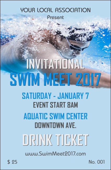 Swim Meet Drink Ticket Product Front