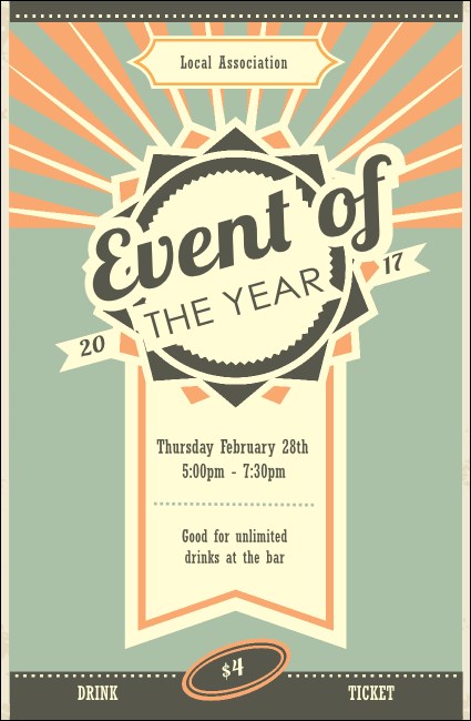 Retro Drink Ticket Product Front