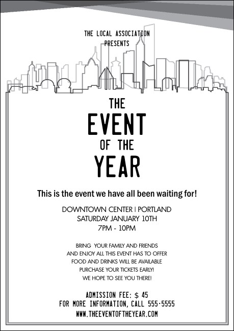 All Purpose Skyline Black and White Postcard Mailer