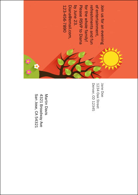 Summer Cut Paper Postcard Mailer Product Back
