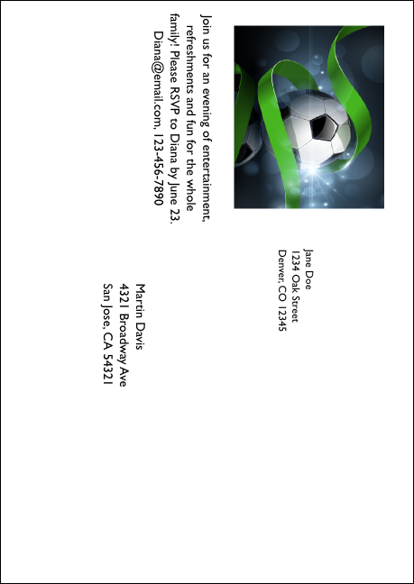 Soccer Ribbon Postcard Mailer Product Back