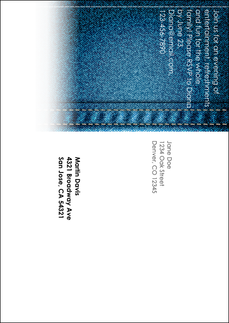 Blue Jeans Postcard Mailer Product Back