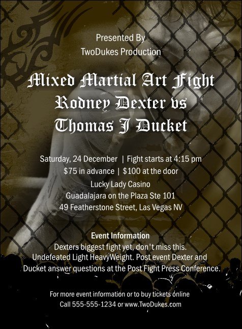 Mixed Martial Arts (Green) Invitation Product Front