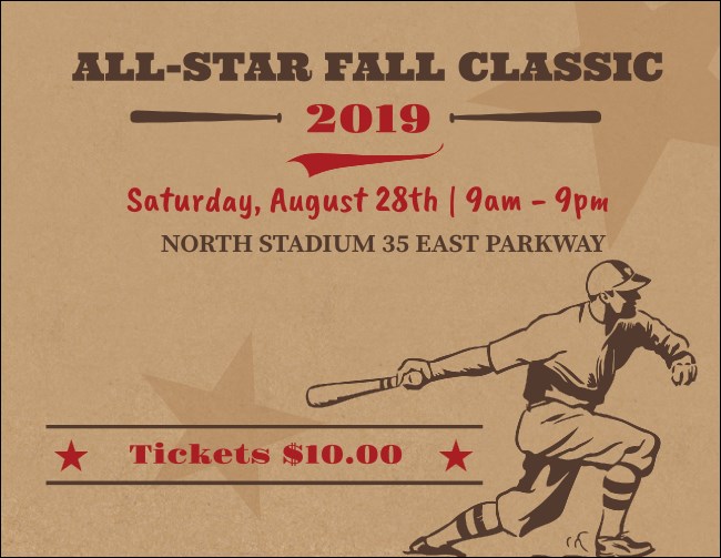 All Star Retro Baseball Facebook Post Product Front