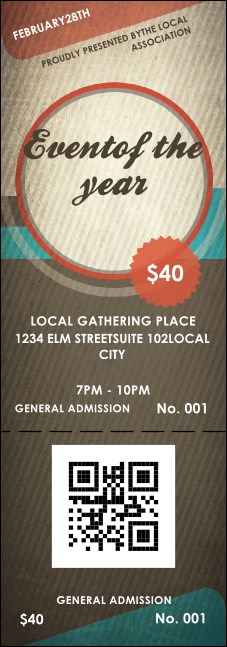 All Purpose Circle QR Event Ticket Product Front
