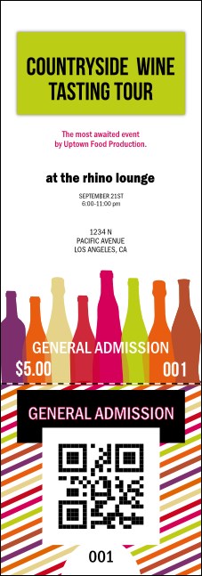 Funky Bottles QR Event Ticket Product Front