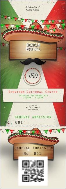 Mexican Fiest QR Event Ticket Product Front