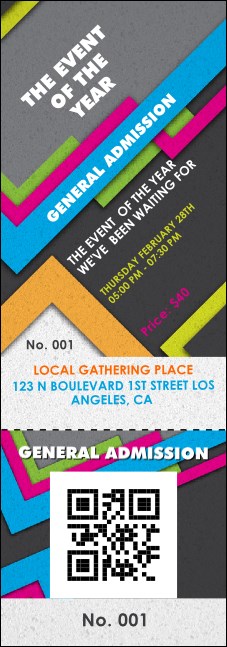 Retro Color QR Event Ticket