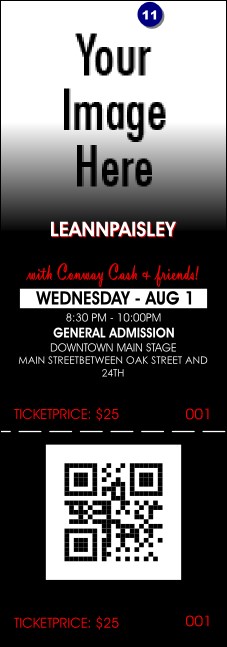 Your Photo Concert QR Event Ticket Product Front