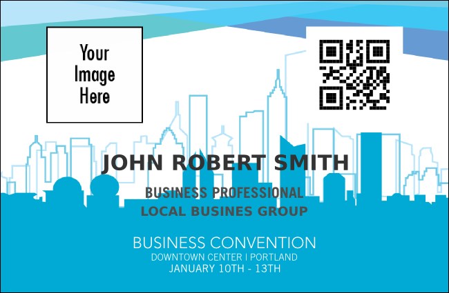 All Purpose Blue Skyline VIP Event Badge Small Product Front