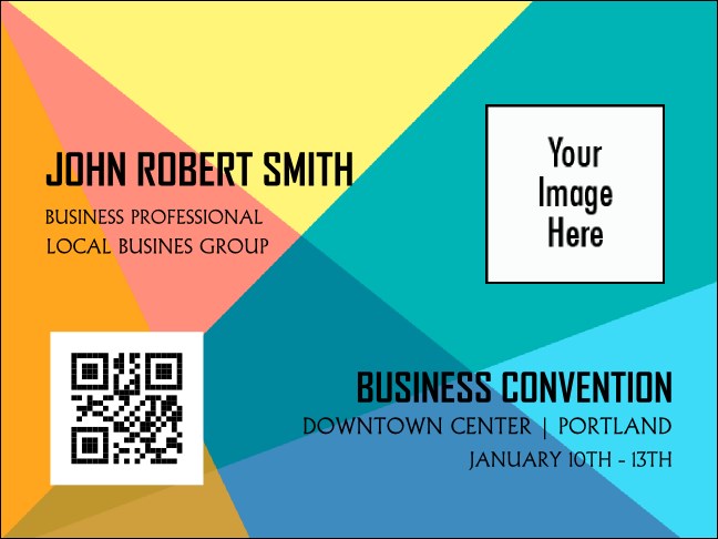 All Purpose Colorful Abstract Economy Event Badge