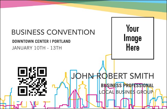 All Purpose Colorful Skyline VIP Event Badge Small