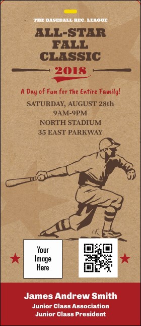 All-Star Retro Baseball VIP Event Badge Large