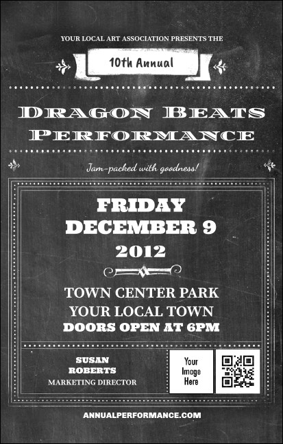 Retro Chalkboard VIP Event Badge Medium Product Front