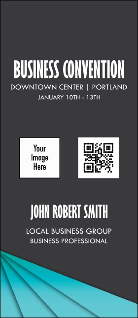 All Purpose Blue Geometric Triangles VIP Event Badge Large Product Front