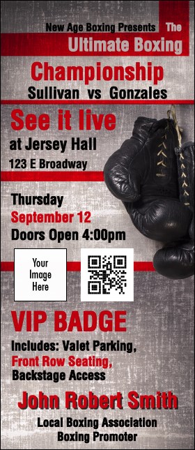 Boxing Gloves VIP Event Badge Large