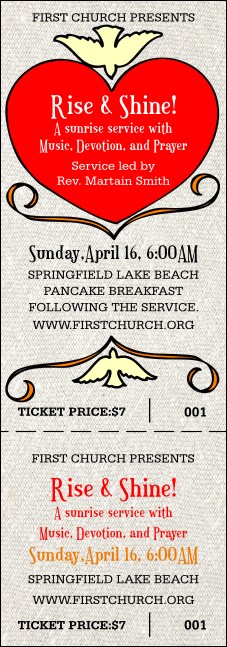 Big Heart Event Ticket Product Front