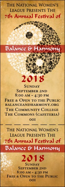 Yin Yang Event Ticket Product Front