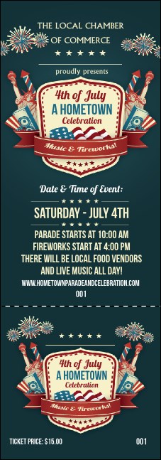 Fourth of July Freedom Blue Event Ticket