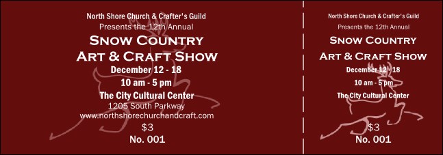 Christmas Reindeer General Admission Ticket with a full bleed Product Front