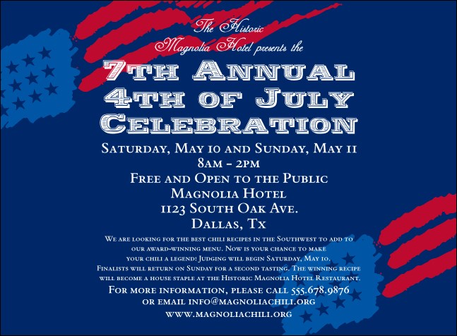 American Flag Invitation 001