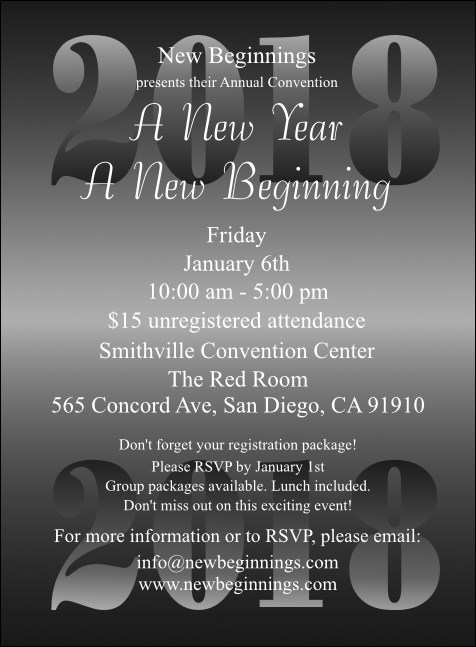 Year Invitation (Black)