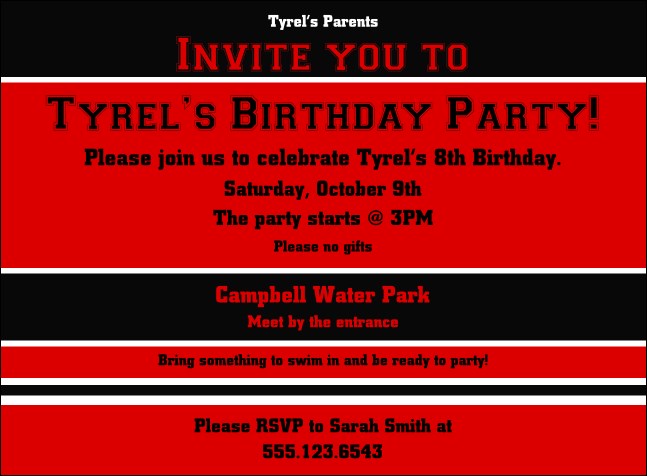 Sports Invitation 003 Product Front