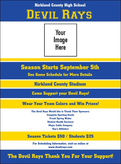 Sports Flyer 001 in Blue and Yellow