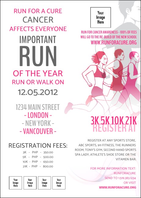 Run for a Cause Pink Postcard