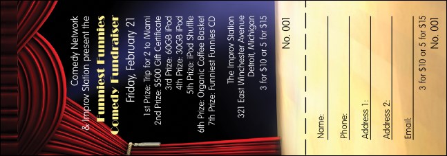 Stand Up Comedy Raffle Ticket Product Front