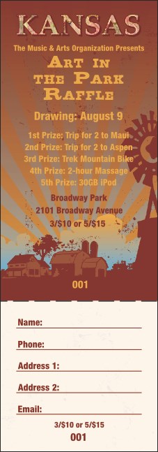 Kansas Raffle Ticket Product Front