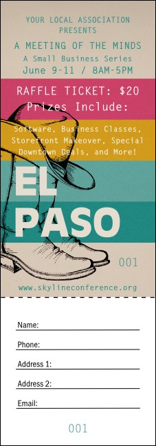 El Paso Raffle Ticket Product Front
