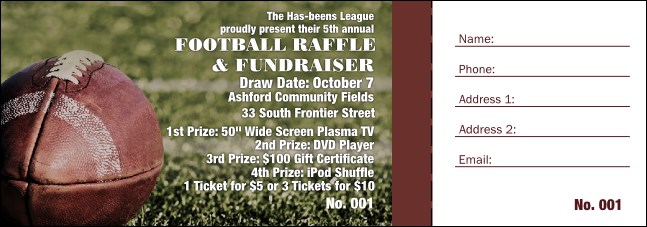 Football Raffle Ticket 001