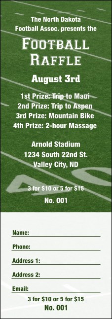 Football Raffle Ticket 002 Product Front
