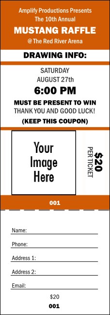 Your Image Raffle Ticket 001 (Orange)