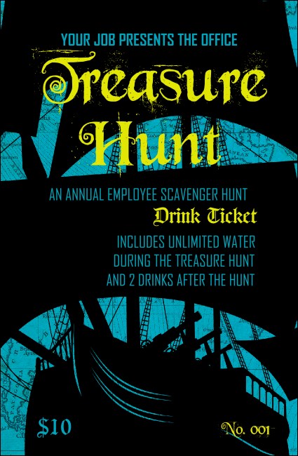 Pirate Ship Drink Ticket Product Front