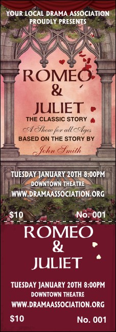 Romeo and Juliet Event Ticket Product Front