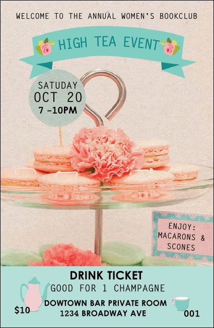 High Tea Drink Ticket Product Front