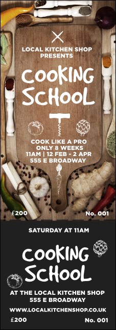 Cooking School Event Ticket Product Front