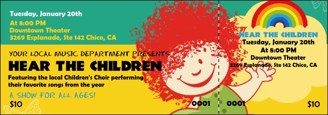 Children's Music Event Ticket Product Front